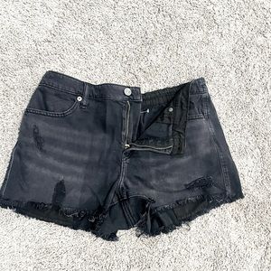 Aerie distressed black shorts- perfect fit band